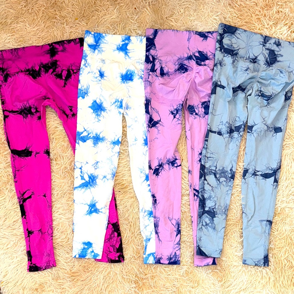 SHEIN Tie-Dye Leggings Set - Bundle of 4 - S